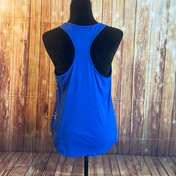 Tommy Hilfiger Women’s Blue Racerback Tank Top Side Logo Letters Size Medium - Picture 3 of 8